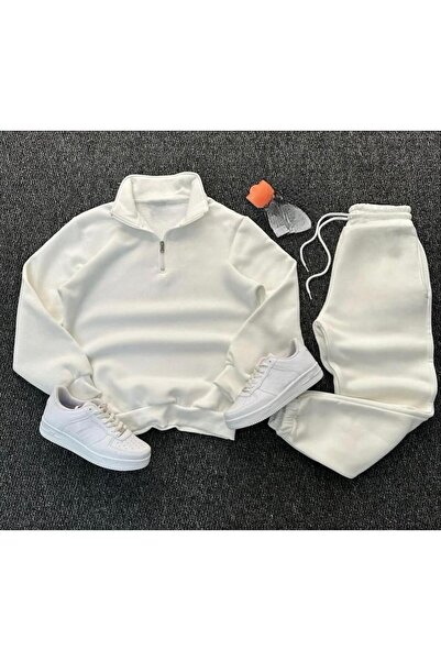 HerTarzınTrendi طقم رياضي من الصوف ذو قصة فضفاضة خيوط عالي الجودة للجنسين – س...