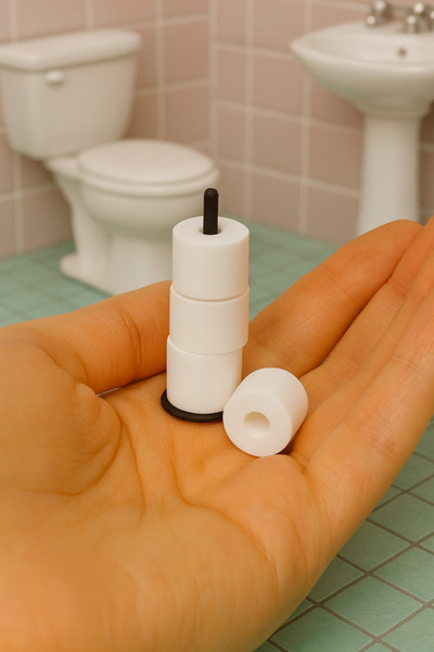 CharmFancy 1 Set 1:12 1 Stand 5 Tuvalet Kağıt Kağıdı – Bebek Evi Mini Minyatür Aksesuar ve Diorama Maket