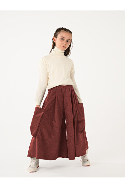 Catz Kids Girl's Burgundy Velvet Kali Trouser Skirt