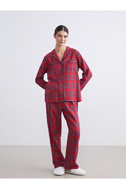 LC Waikiki Stylish Choices by Esvab Clothing |   Shirt Collar Plaid Women's Pajama Set