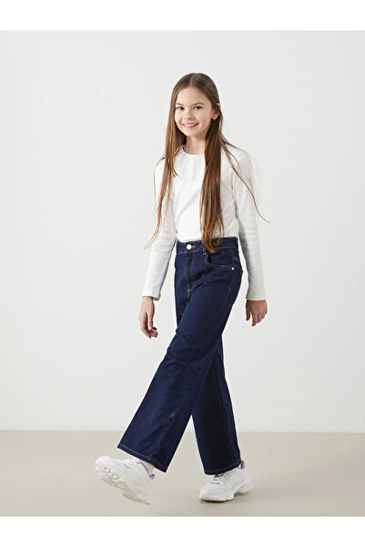 LC Waikiki Lcw Kids Indigo Wideleg Girl Jean Pants