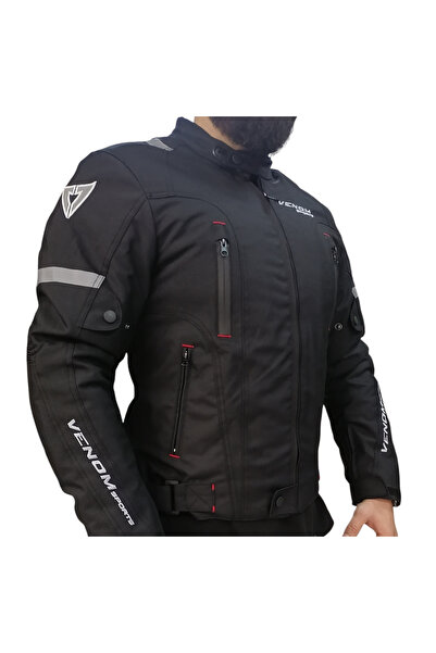 MOTORÜZGAR VENOM Aır Racıng Dört Mevsim Korumalı Motosiklet Montu(BİR BEDEN B...