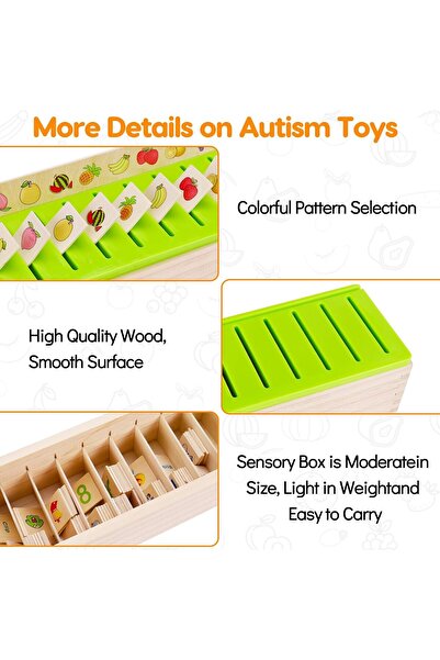 007 AugToy Montessori Wooden Sorting Toy - Educational Sorting Box for Toddlers (1-4 yrs)