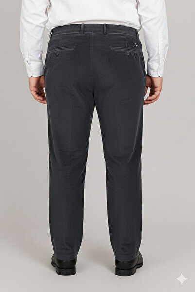 ECALAMODE Classic Relaxed Fit Velvet Trousers Stretchy Thick Fleece Lined with Pockets