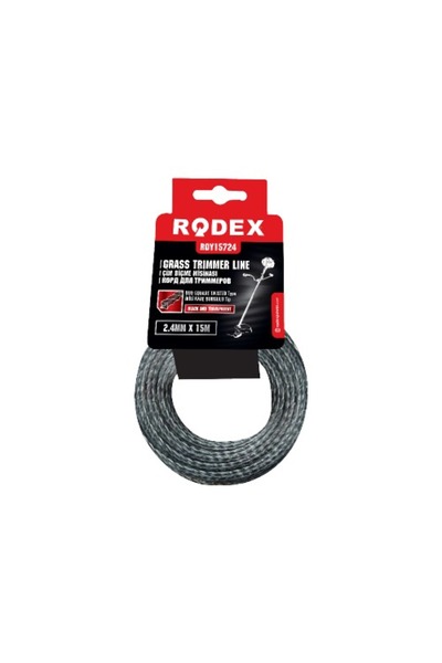 Rodex Fir De Tuns Iarba Negru Si Transparent Duo Patrat Twist 2.4Mmx15M Cu Su...