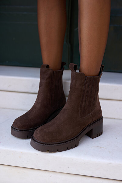 ANGELİNA JONES PASCALİ ДАМСКИ КАФЯВИ ГУМЕНИ БОТИ ОТ ЕСТЕСТВЕНА КОЖА