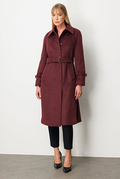 Ekol Cashmere Coat with Sleeves and Belt