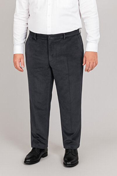 ECALAMODE Classic Relaxed Fit Velvet Trousers Stretchy Thick Fleece Lined with Pockets