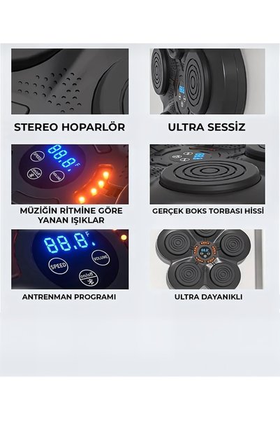 YUES Akıllı Boks Egzersiz Aleti – Bluetooth’lu Müzikli Boks Eğitim Tahtası