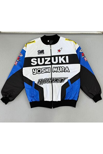 BİQ & TAQ BUTİK Μπουφάν Racing Unisex oversized Bomber με μαύρο σχέδιο