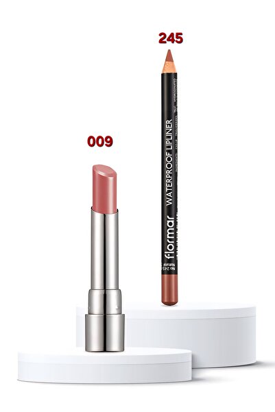 Flormar Shinny Nude 2-piece Lipstick 009& Lip Liner245 Set