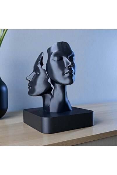 Kabuk Factory Soyut Yüz Heykeli – Modern Dekoratif Obje | Minimal Masa Üstü B...