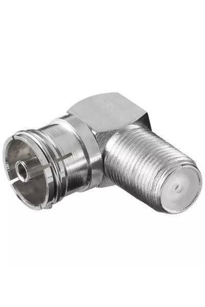 OEM Adaptor F la coaxial 90 grade mama din metal Goobay