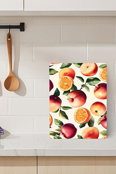 kutuTR Fruit Pattern Tempered Glass Cutting Board 21X30 cm Size Uv Printing -...