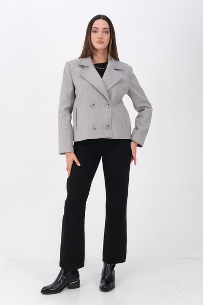 sdf line Kısa Kruvaze Premium Kalite Kaşe Kumaş Rahat Kalıp KABAN