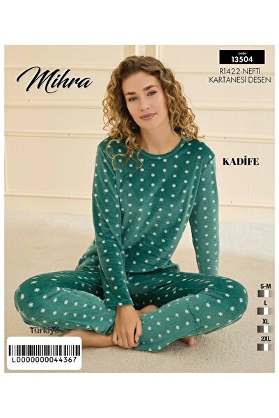 Mihra kadife uzun kollu pijama takımı