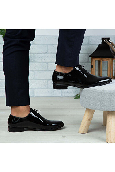 Demalis Pantofi eleganți bărbați din piele naturală O25 Negru Lac