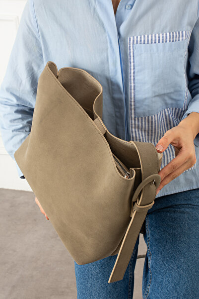 Valu Accessorize Ravenna Suede Magnet Closure Zippered Interior Compartment Large Size Shopper Women's Shoulder Bag