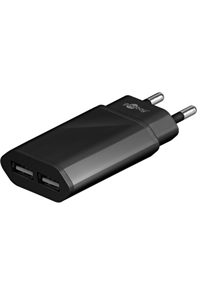 goobay Power supply 230V to 2x USB 2.1A black