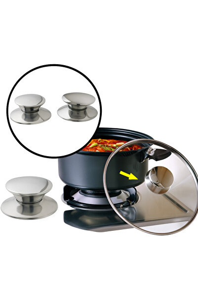 Alvin Paslanmaz Çelik Tencere Tava Kapağı Kulp Seti – Isıya Dayanıklı 2’li Un...
