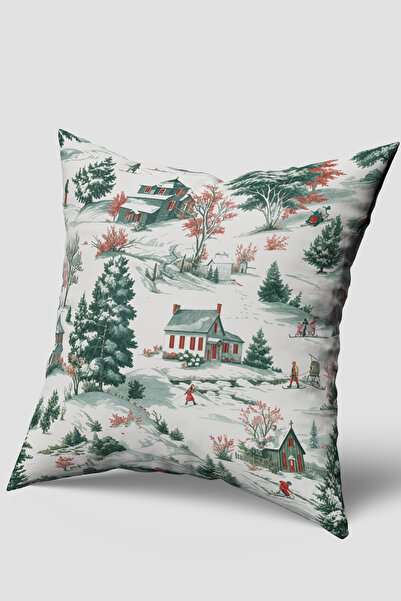 EsnafAli Бяла зимна гледка Коледна калъфка за възглавница