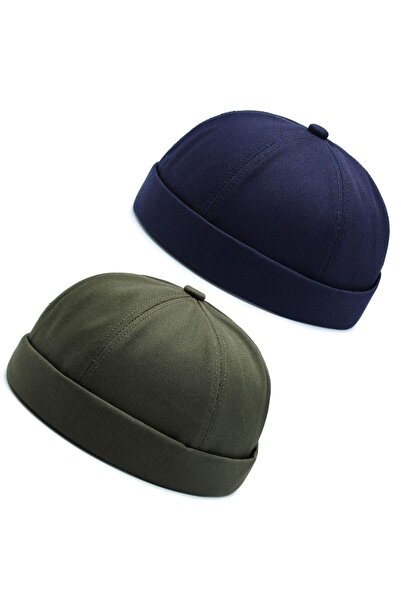 Rupen Kraft Set de 2 șapcă din bumbac 100% pălărie Docker reglabilă Pălărie cu șapcă de vară Pălărie retro Pălărie cu șapcă