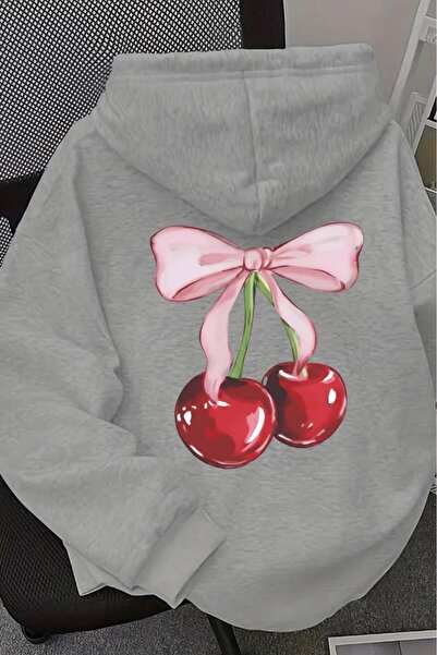 Oksit Унисекс суитшърт с принт от памук и череша на гърба