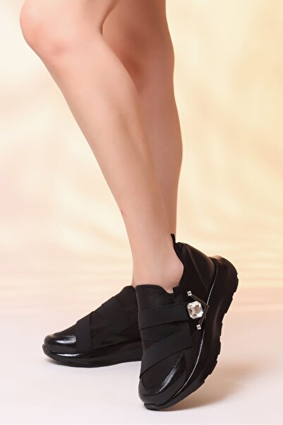 LEYDİ SHOES Jeny Black Patent Leather Sports