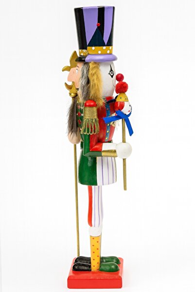 BeySüS New Year's Double-Sided Joker & Soldier Wooden Nutcracker 38 cm