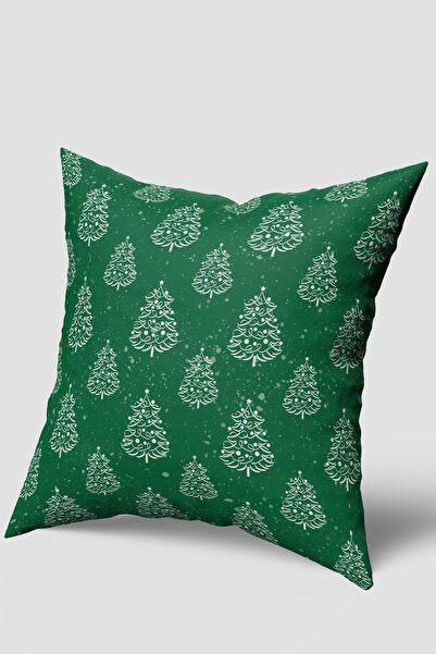 EsnafAli Husă de pernă de Crăciun cu model de pin verde