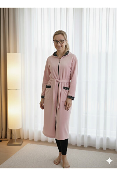 kayde Winter Fleece Fabric Women's Solid Color Dressing Gown/Nightgown