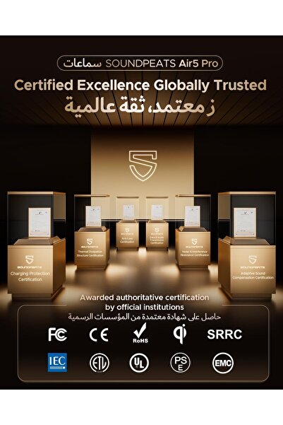 SoundPEATS سماعات أذن لاسلكية Air5 Pro مع تقنية إلغاء الضوضاء الهجينة التكيفي...