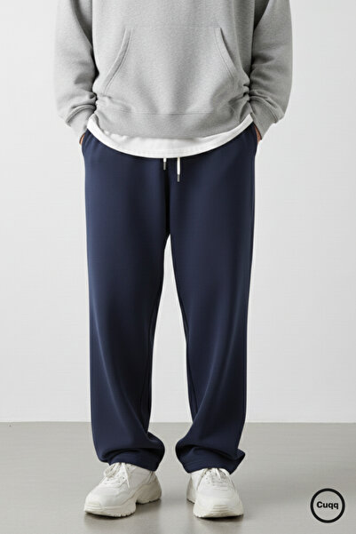 Cuqq Denim Ανδρικό φαρδύ παντελόνι φόρμας, υπερμεγέθη, με φαρδιά μπατζάκια, 3...