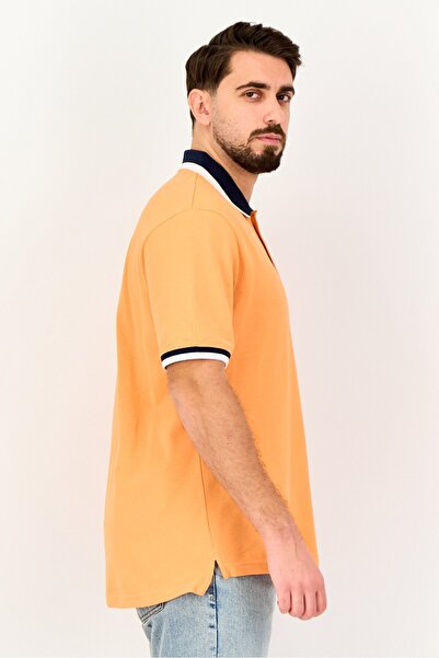 Nautica Men Regular Fit Embroidered Logo Short Sleeve Polo Shirt, Apricot