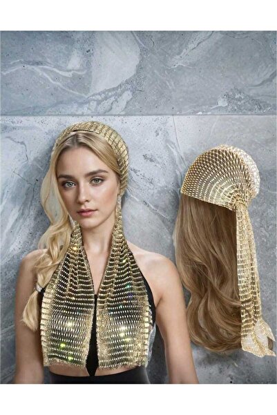 Veille Yellow Head Accessory Women's Stylish Stone Head Model