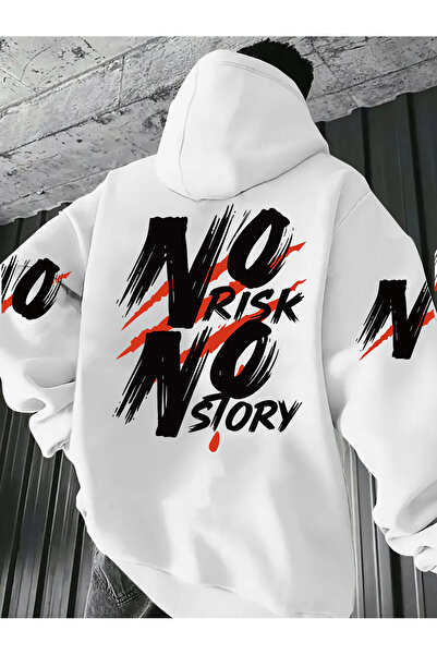 GALASHOP سويت شيرت بحرف هندسي مطبوع بغطاء رأس - تفاصيل باللونين الأسود والبرت...