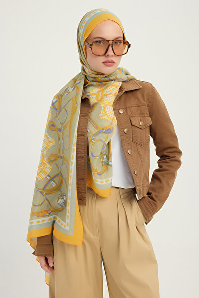 ipekistanbul Şal cu model Vierra - Stema Cavalerului - Galben