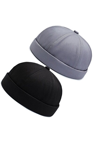 Rupen Kraft Set de 2 șapcă din bumbac 100% pălărie Docker reglabilă Pălărie cu șapcă de vară Pălărie retro Pălărie cu șapcă