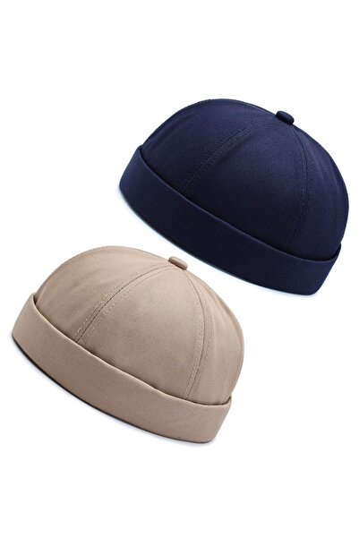 Rupen Kraft Set de 2 șapcă din bumbac 100% pălărie Docker reglabilă Pălărie cu șapcă de vară Pălărie retro Pălărie cu șapcă