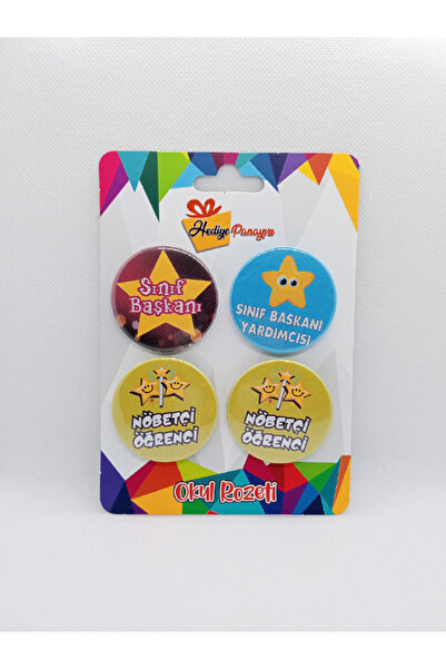 Hediye Panayırı İlkokul ve Ortaokul Sınıf Yönetimi Öğrenci Rozetleri (Sınıf B...