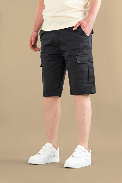 bombe Men's Gabardine Bermuda Canvas Lycra Cargo Pocket Shorts