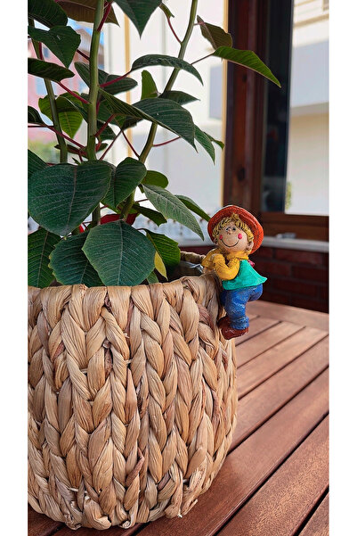 NurMood Art Decoration Şirin Korkuluk Saksı Kenarı Süsü | El Yapımı Hobi Harc...