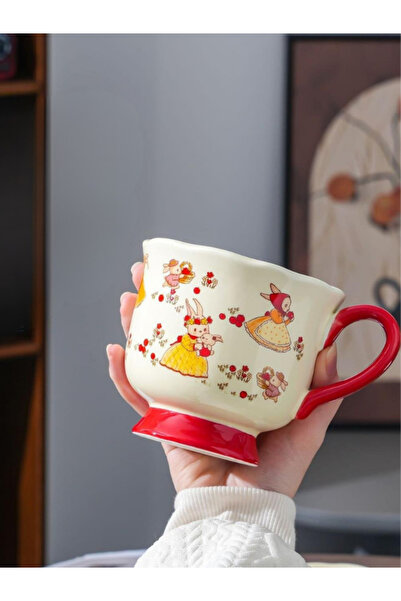Dörtel Tedarik Cute Rabbit Cartoon Patterned Ceramic Mug 1982