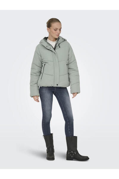 ONLY Γυναικείο πουπουλένιο παλτό Onlmaggi Short Puffer Cc Otw με κουκούλα