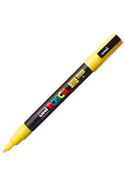 UNİ-BALL قلم تحديد بوسترات يونيبال بوسكا (0.9-1.3) ذو أساس مائي بلون أصفر شمسي