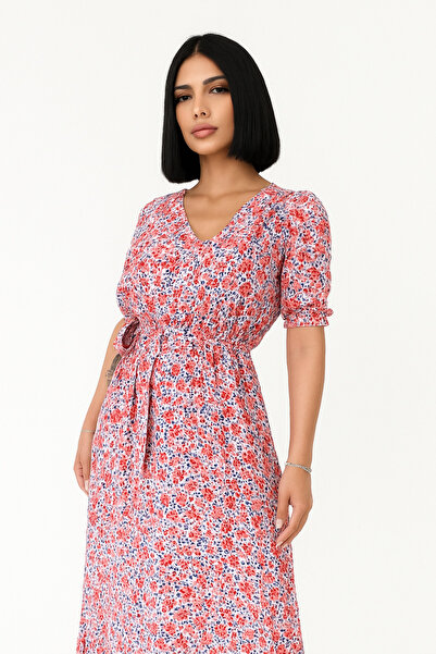 FREEDOM STOREE Floral Patterned Slit Dress - Pink