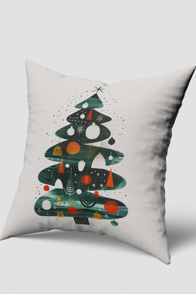 EsnafAli Husă de pernă de Crăciun cu model de copac de pin verde bej