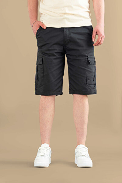 bombe Men's Gabardine Bermuda Canvas Lycra Cargo Pocket Shorts