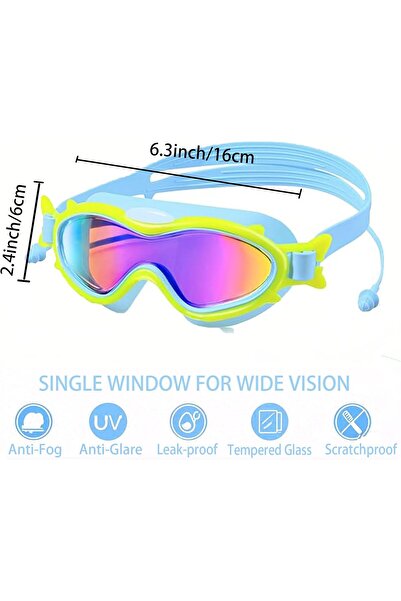 RADIOTRONICS Kids Swim Goggles - Anti-Fog UV Protection, Polarized, Wide Vision (Ages 6-14)