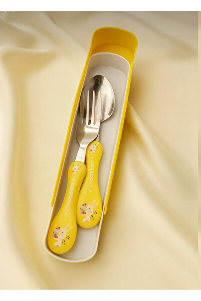 Alvin Çocuk Figürlü Metal Uçlu Çatal Kaşık Seti| Okul İçin Kutulu Çatal Kaşık...